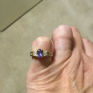 Womens tanzanite and diamond ring